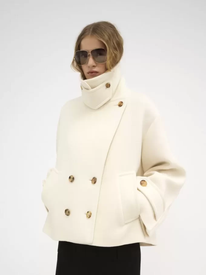 Manteau court oversize en laine Manteau court oversize en laine