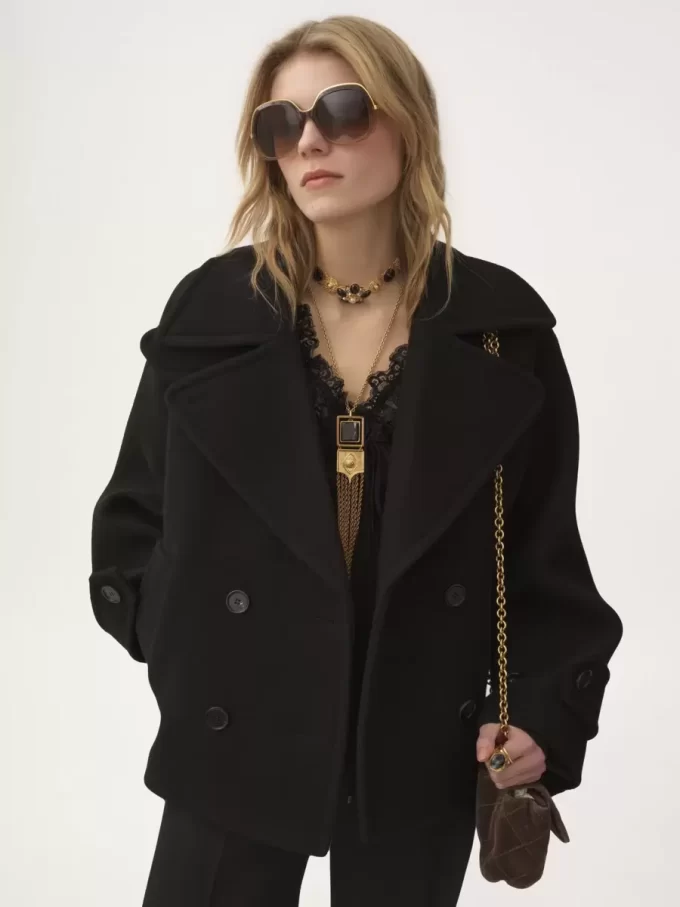 Manteau court oversize en laine Manteau court oversize en laine
