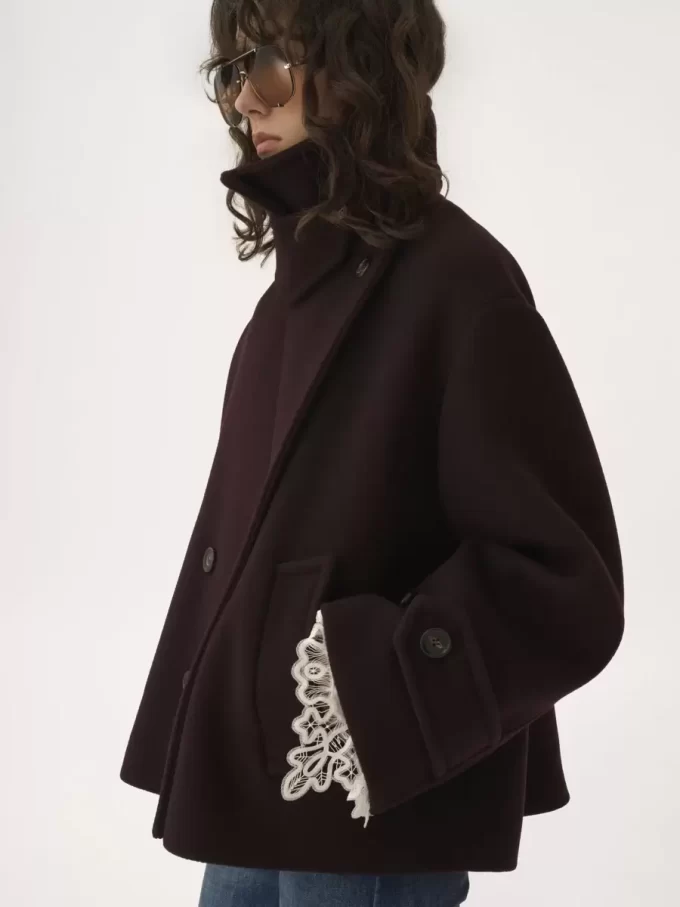 Manteau court oversize en laine Manteau court oversize en laine