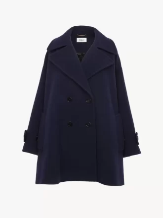 Manteau croisé oversize en laine