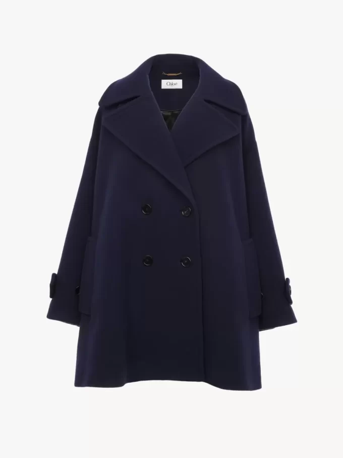 Manteau croisé oversize en laine