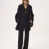 Manteau croisé oversize en laine