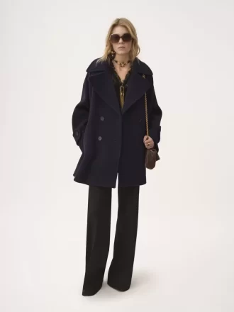 Manteau croisé oversize en laine