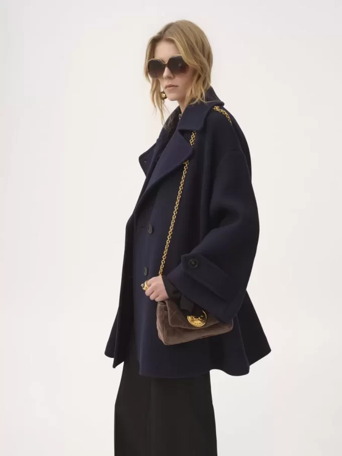 Manteau croisé oversize en laine
