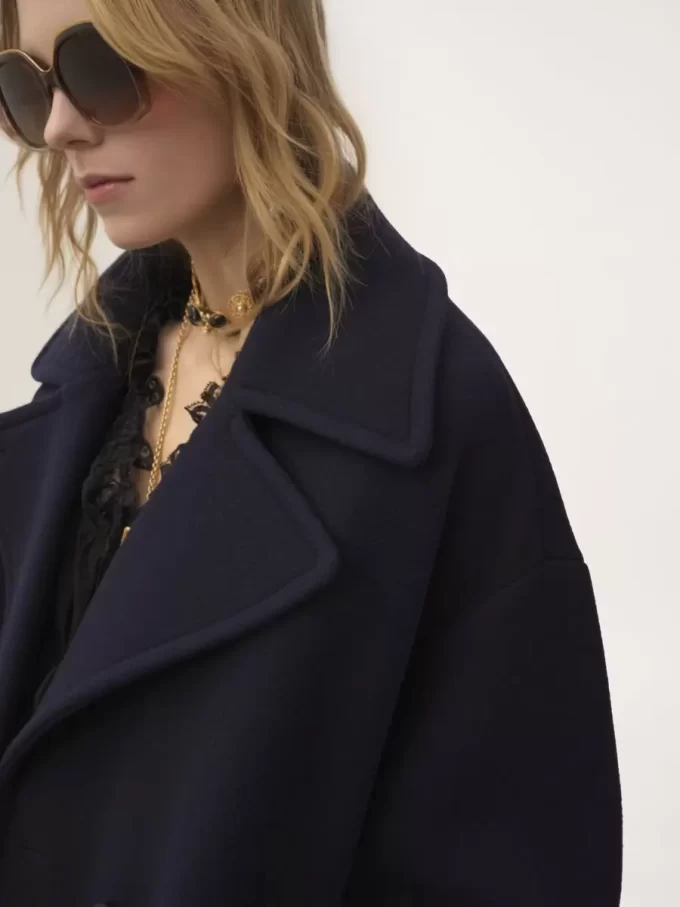 Manteau croisé oversize en laine