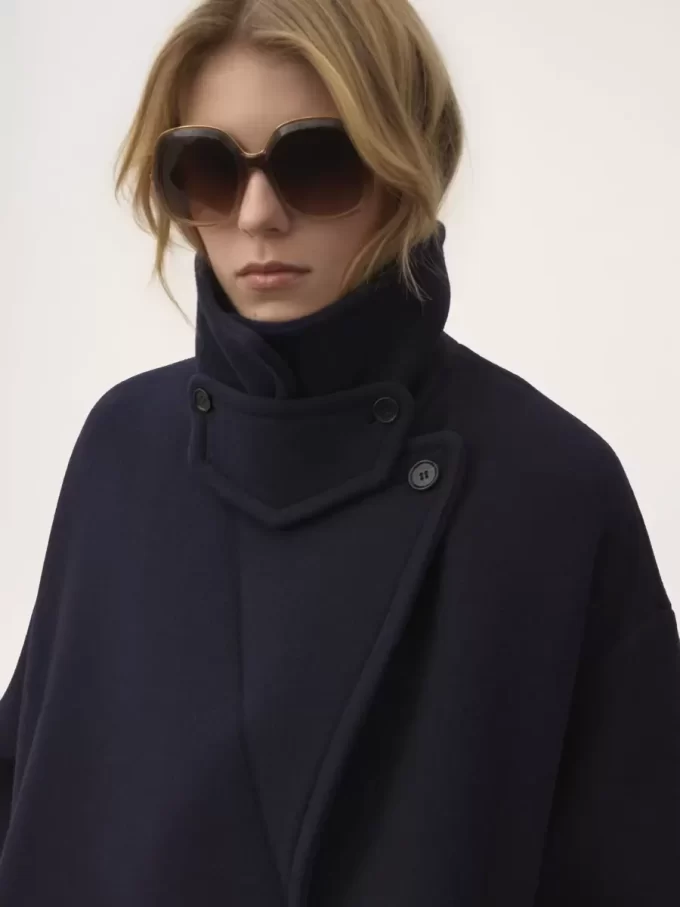 Manteau croisé oversize en laine