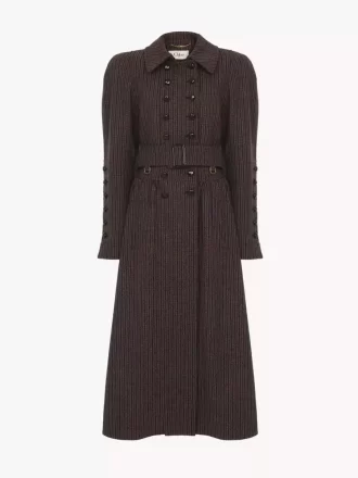 Manteau d&rsquo;équitation croisé en laine pied-de-poule