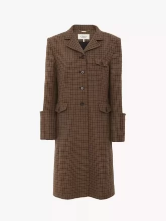 Manteau d&rsquo;équitation en laine pied-de-poule
