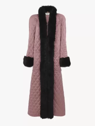 Manteau hybride long en satin technique