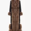Manteau long colonne en cuir Manteau long colonne en cuir