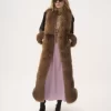 Manteau long colonne en cuir Manteau long colonne en cuir
