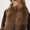 Manteau long colonne en cuir Manteau long colonne en cuir