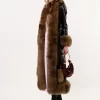 Manteau long colonne en cuir Manteau long colonne en cuir