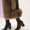 Manteau long colonne en cuir Manteau long colonne en cuir