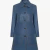 Manteau à simple boutonnage en cuir