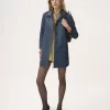 Manteau à simple boutonnage en cuir