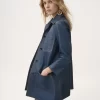 Manteau à simple boutonnage en cuir