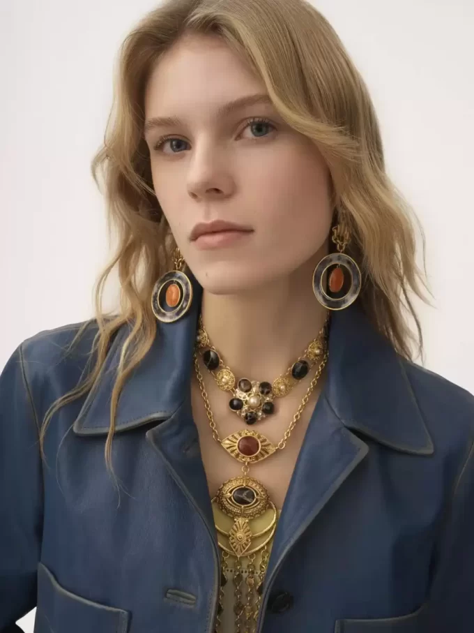 Manteau à simple boutonnage en cuir