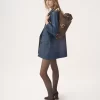 Manteau à simple boutonnage en cuir