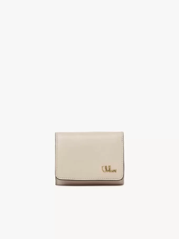 Mini Chloé Iconic à trois volets en cuir brillant