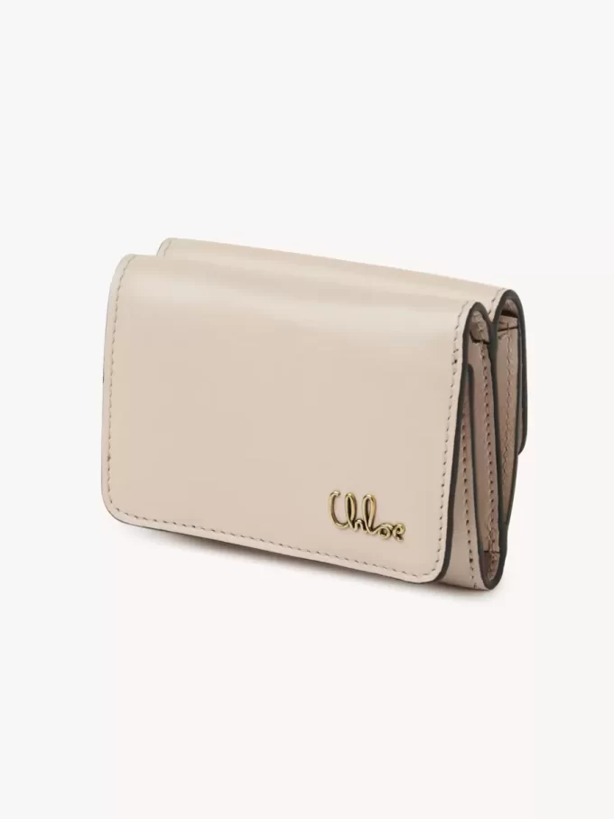 Mini Chloé Iconic à trois volets en cuir brillant