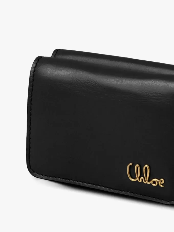 Mini Chloé Iconic à trois volets en cuir brillant
