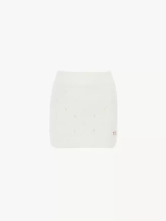 Mini-jupe ajustée en maille laine et cachemire