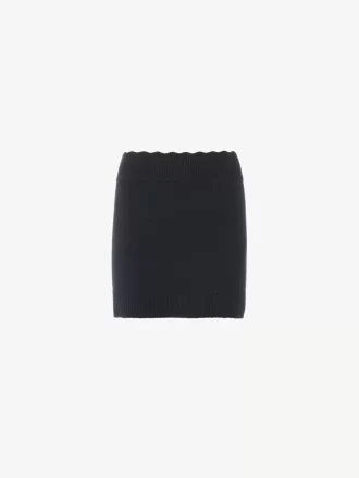 Mini-jupe ajustée en maille laine et cachemire