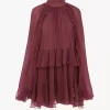 Mini robe cape en mousseline de soie Mini robe cape en mousseline de soie
