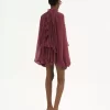 Mini robe cape en mousseline de soie Mini robe cape en mousseline de soie