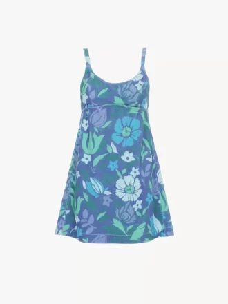 Mini-robe à fines bretelles en jersey de coton