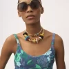 Mini-robe à fines bretelles en jersey de coton