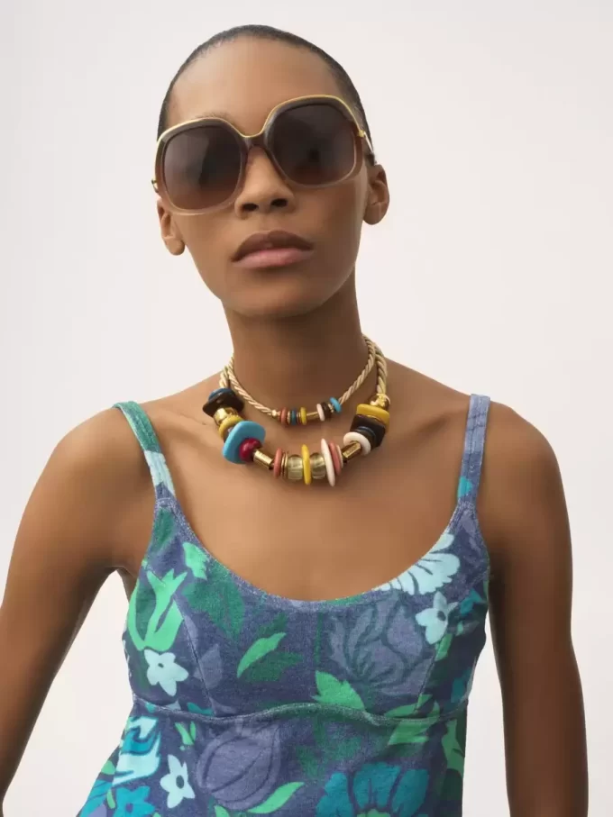 Mini-robe à fines bretelles en jersey de coton