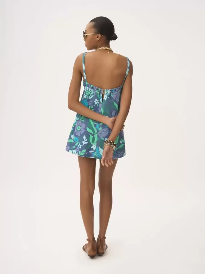 Mini-robe à fines bretelles en jersey de coton