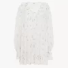 Mini-robe froncée à manches longues en voile de coton