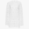Mini-robe à manches longues en voile de coton Mini-robe à manches longues en voile de coton