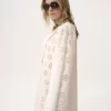 Mini-robe à manches longues en voile de coton Mini-robe à manches longues en voile de coton