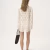 Mini-robe à manches longues en voile de coton Mini-robe à manches longues en voile de coton