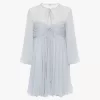 Mini robe plissée en mousseline de soie Mini robe plissée en mousseline de soie