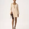 Mini-robe évasée en georgette de soie