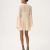 Mini-robe évasée en georgette de soie