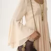 Mini-robe évasée en georgette de soie