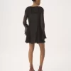 Mini robe évasée en mousseline de soie Mini robe évasée en mousseline de soie