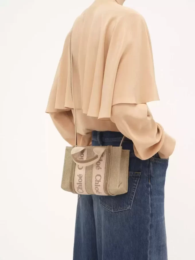 Mini sac cabas Woody en lin