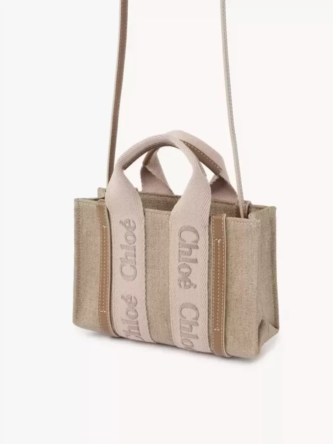 Mini sac cabas Woody en lin