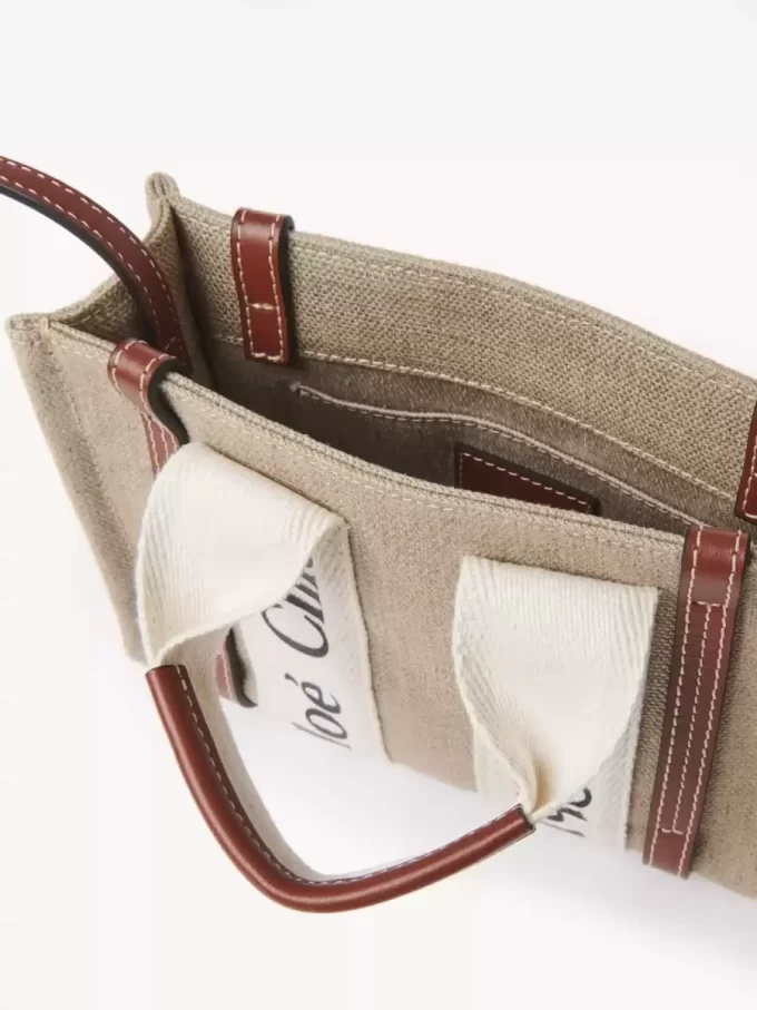 Mini sac cabas Woody en lin