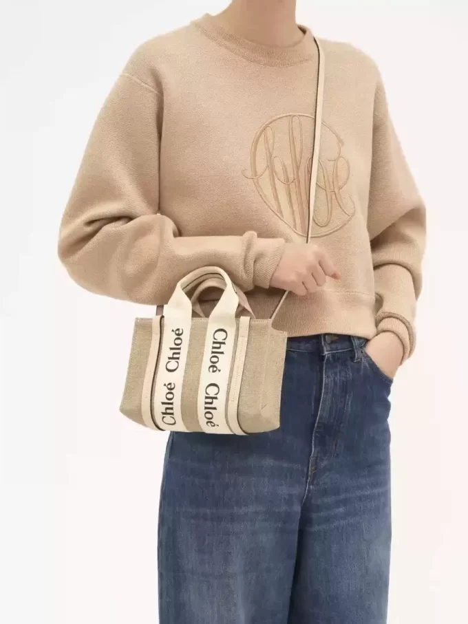 Mini sac cabas Woody en lin