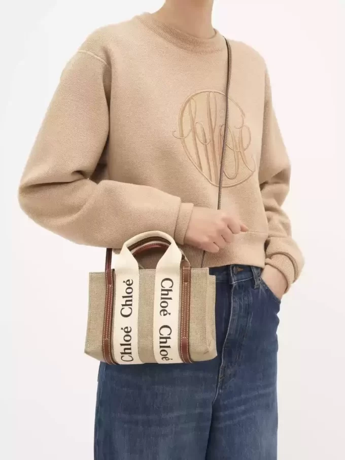 Mini sac cabas Woody en lin