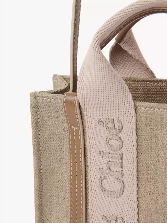 Mini sac cabas Woody en lin