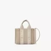 Mini sac cabas Woody en lin et cuir Mini sac cabas Woody en lin et cuir